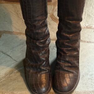 Free People Elle Block Heel Dark brown Boots size 7.5